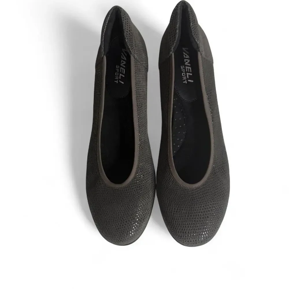 Vaneli Sport Donia Grey Ballet‎ Wedge Flats Comfort Chic Minimal Sz 10